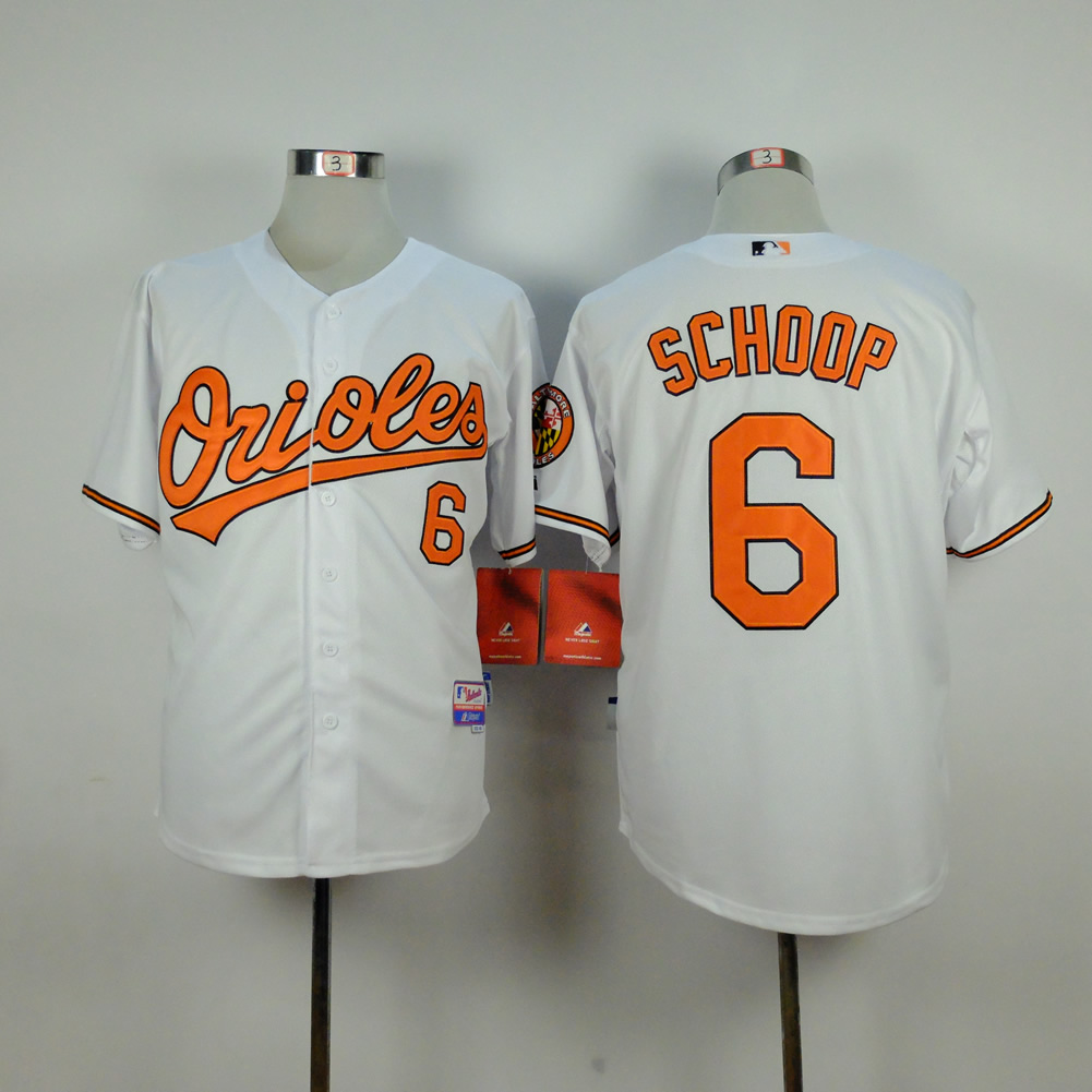 Men Baltimore Orioles #6 Schoop White MLB Jerseys->baltimore orioles->MLB Jersey